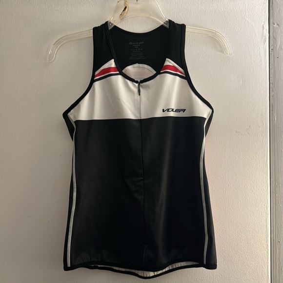 sport tank color black with white front zipper size medium voler - Picture 1 of 7